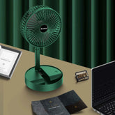 Portable rechargeable folding desk fan with adjustable height