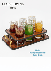 Luxury 6-hole glass serving tray for dining table